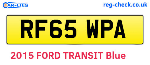 RF65WPA are the vehicle registration plates.