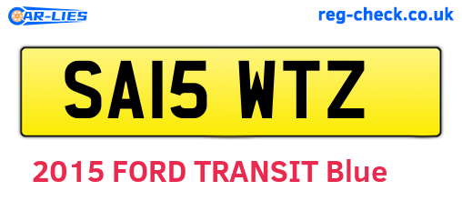 SA15WTZ are the vehicle registration plates.