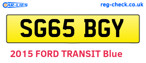 SG65BGY are the vehicle registration plates.