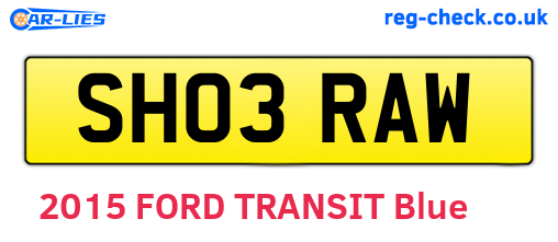 SH03RAW are the vehicle registration plates.