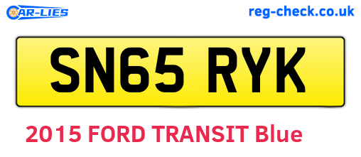 SN65RYK are the vehicle registration plates.