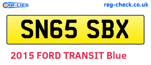 SN65SBX are the vehicle registration plates.