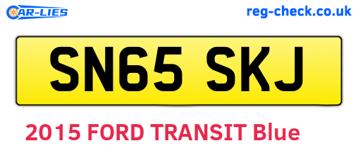 SN65SKJ are the vehicle registration plates.
