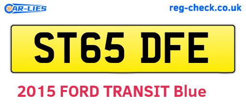 ST65DFE are the vehicle registration plates.