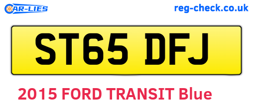 ST65DFJ are the vehicle registration plates.