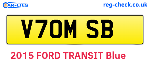 V70MSB are the vehicle registration plates.