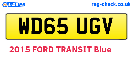 WD65UGV are the vehicle registration plates.