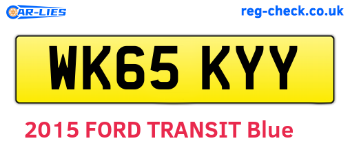 WK65KYY are the vehicle registration plates.