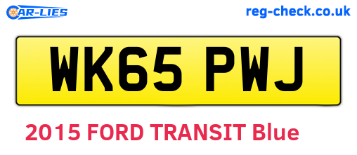 WK65PWJ are the vehicle registration plates.