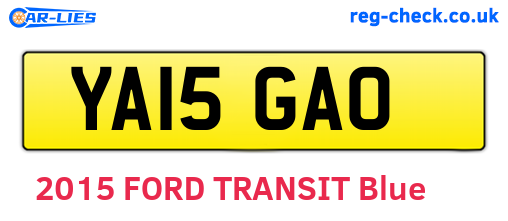 YA15GAO are the vehicle registration plates.
