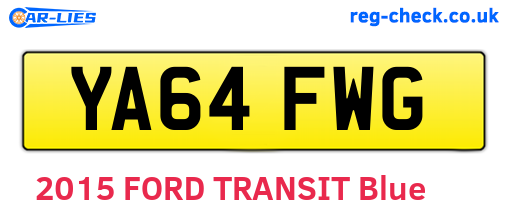 YA64FWG are the vehicle registration plates.