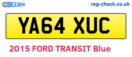 YA64XUC are the vehicle registration plates.