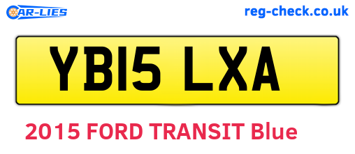 YB15LXA are the vehicle registration plates.
