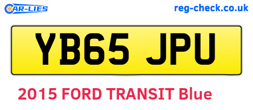 YB65JPU are the vehicle registration plates.