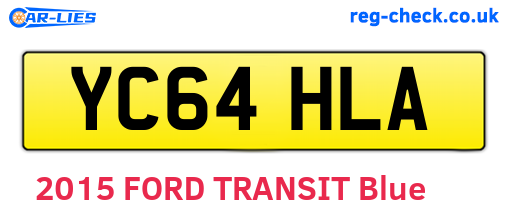 YC64HLA are the vehicle registration plates.