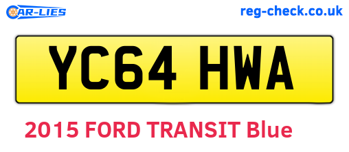 YC64HWA are the vehicle registration plates.