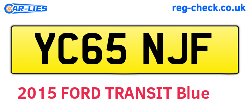 YC65NJF are the vehicle registration plates.