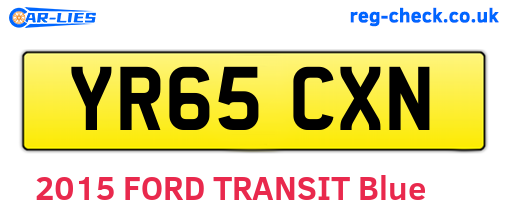 YR65CXN are the vehicle registration plates.