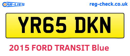 YR65DKN are the vehicle registration plates.