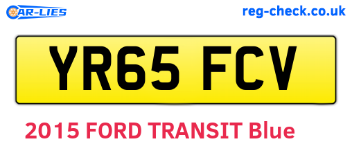 YR65FCV are the vehicle registration plates.