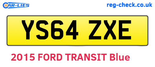 YS64ZXE are the vehicle registration plates.