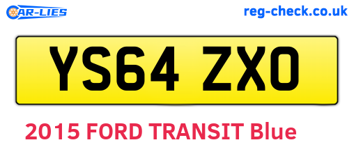 YS64ZXO are the vehicle registration plates.