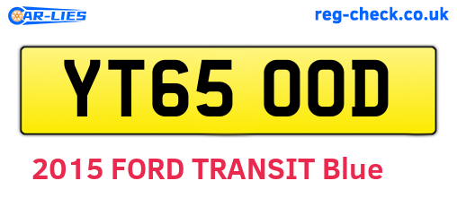 YT65OOD are the vehicle registration plates.