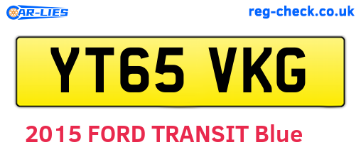 YT65VKG are the vehicle registration plates.