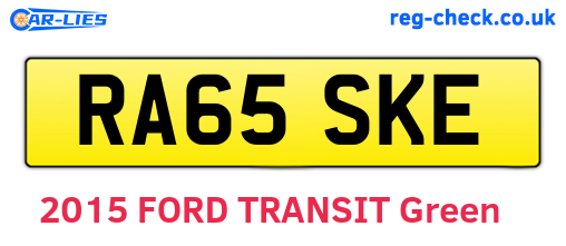 RA65SKE are the vehicle registration plates.