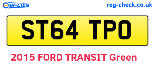 ST64TPO are the vehicle registration plates.