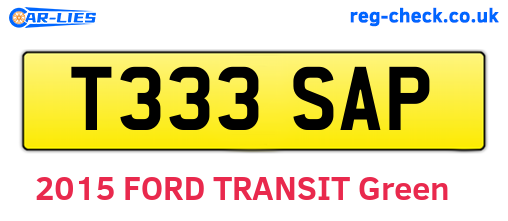 T333SAP are the vehicle registration plates.