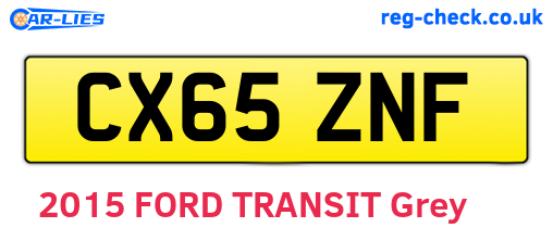 CX65ZNF are the vehicle registration plates.