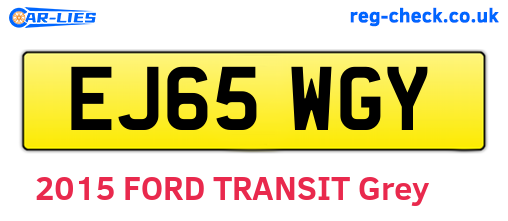 EJ65WGY are the vehicle registration plates.