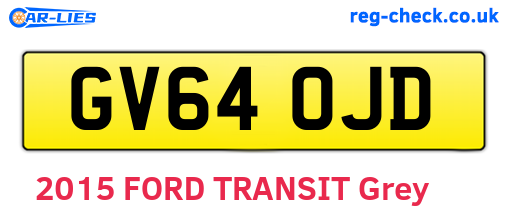 GV64OJD are the vehicle registration plates.