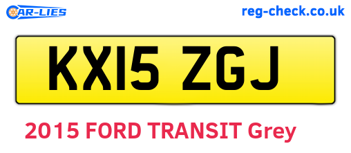 KX15ZGJ are the vehicle registration plates.