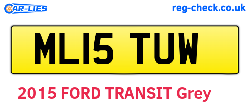 ML15TUW are the vehicle registration plates.