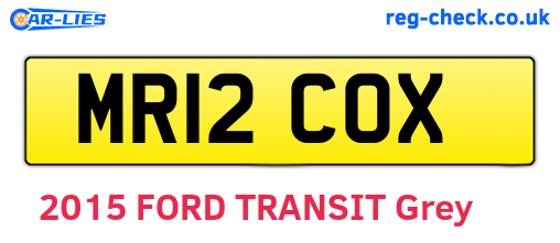 MR12COX are the vehicle registration plates.