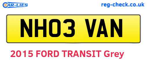 NH03VAN are the vehicle registration plates.