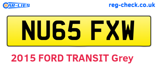 NU65FXW are the vehicle registration plates.