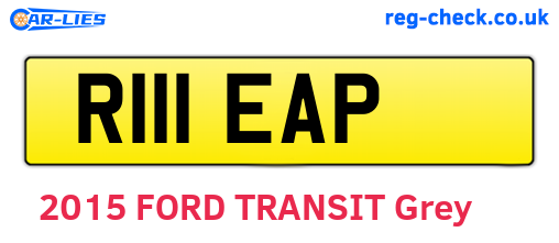 R111EAP are the vehicle registration plates.