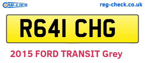 R641CHG are the vehicle registration plates.