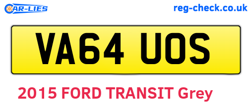 VA64UOS are the vehicle registration plates.