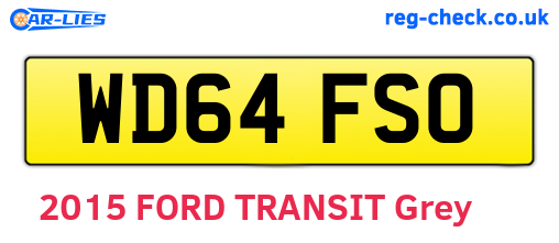 WD64FSO are the vehicle registration plates.