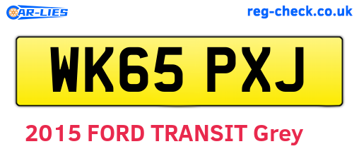 WK65PXJ are the vehicle registration plates.