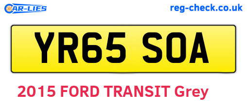 YR65SOA are the vehicle registration plates.