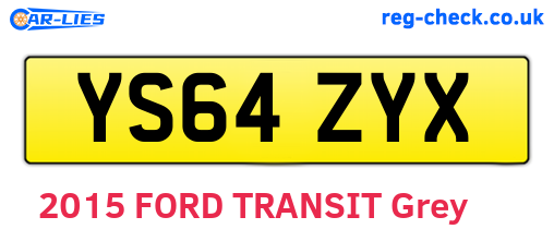 YS64ZYX are the vehicle registration plates.