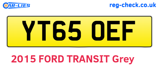 YT65OEF are the vehicle registration plates.