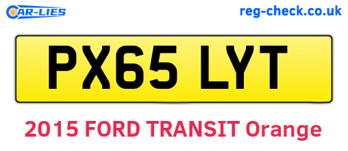 PX65LYT are the vehicle registration plates.