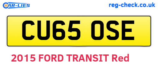 CU65OSE are the vehicle registration plates.