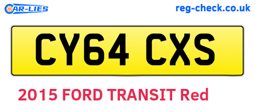 CY64CXS are the vehicle registration plates.